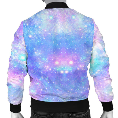 Galaxy Stardust Pastel Color Print Men Bomber Jacket