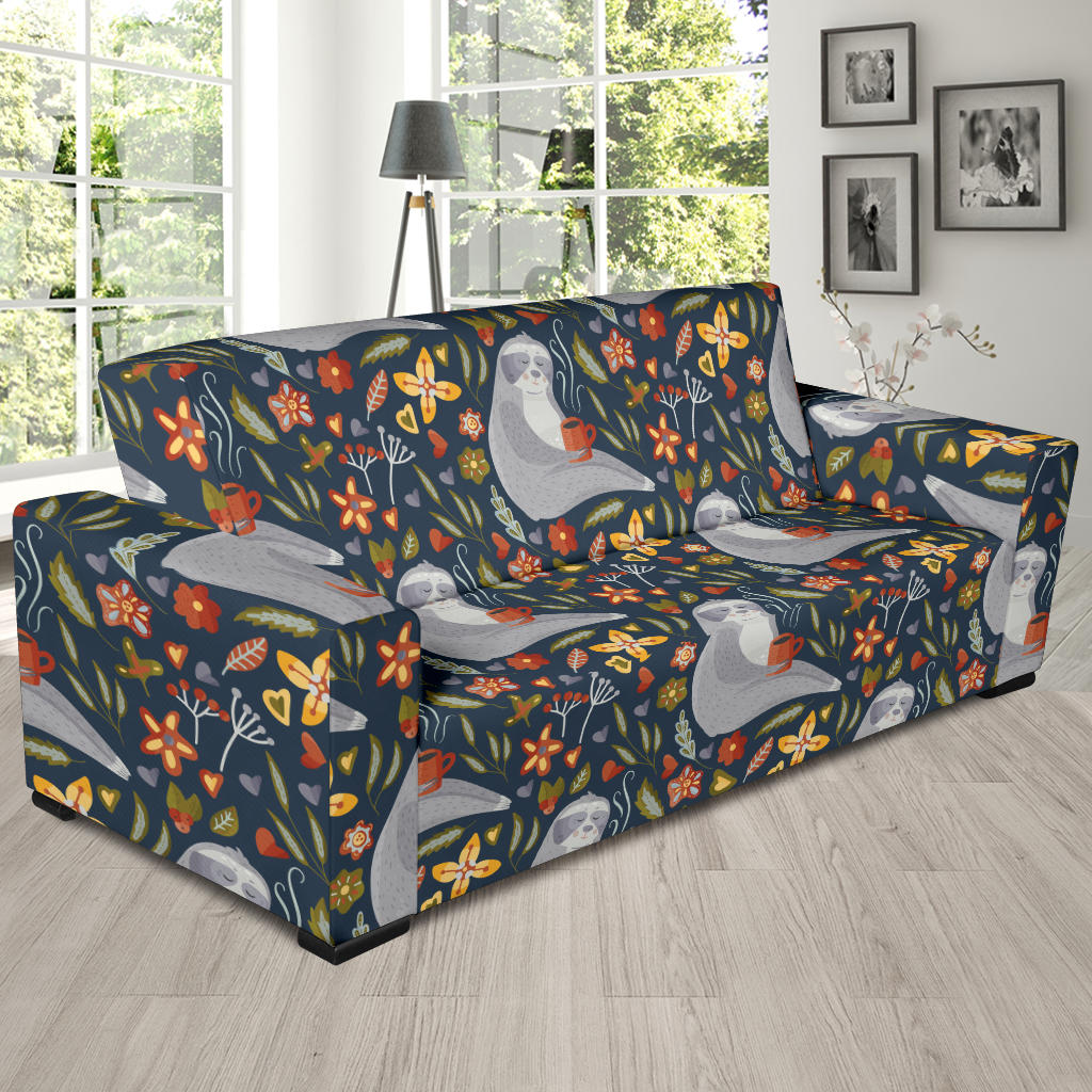 Sloth Print Design LKS303 Sofa Slipcover
