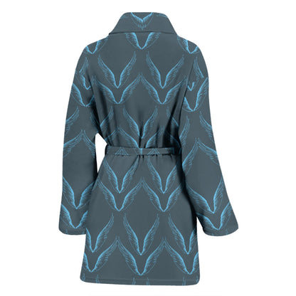 Angel Wings Pattern Print Design 04 Women Bathrobe