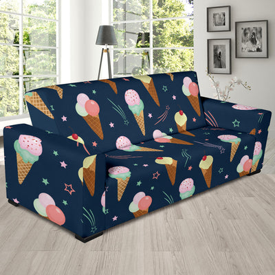 Ice Cream Pattern Print Design 04 Sofa Slipcover