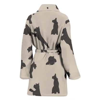 Schnauzers Pattern Print Design A06 Women Bathrobe