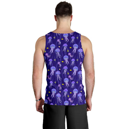 Jellyfish Style Print Men Tank Top
