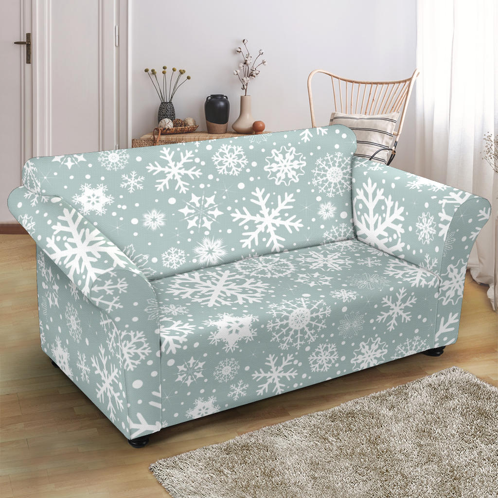 Snowflake Print Design LKS303 Loveseat Couch Slipcover