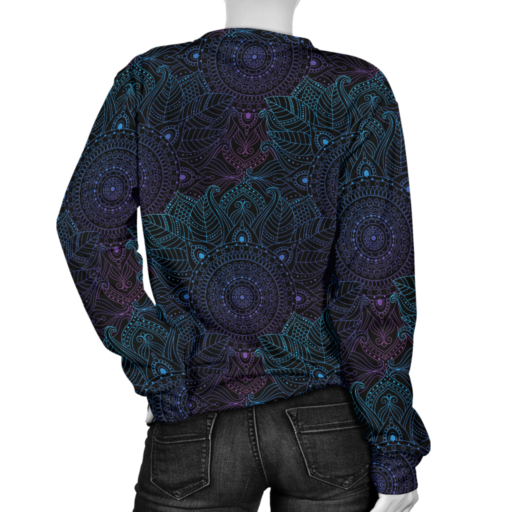 Boho Floral Mandala Women Long Sleeve Sweatshirt