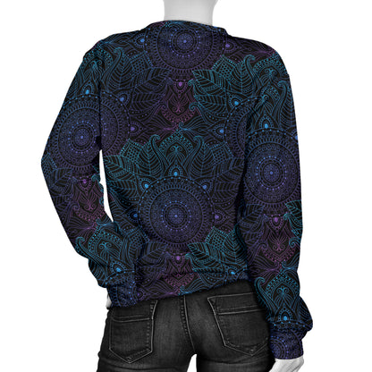 Boho Floral Mandala Women Long Sleeve Sweatshirt