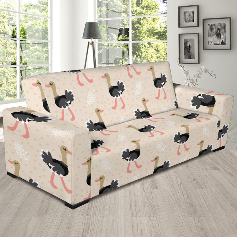 Ostrich Pattern Print Design 02 Sofa Slipcover