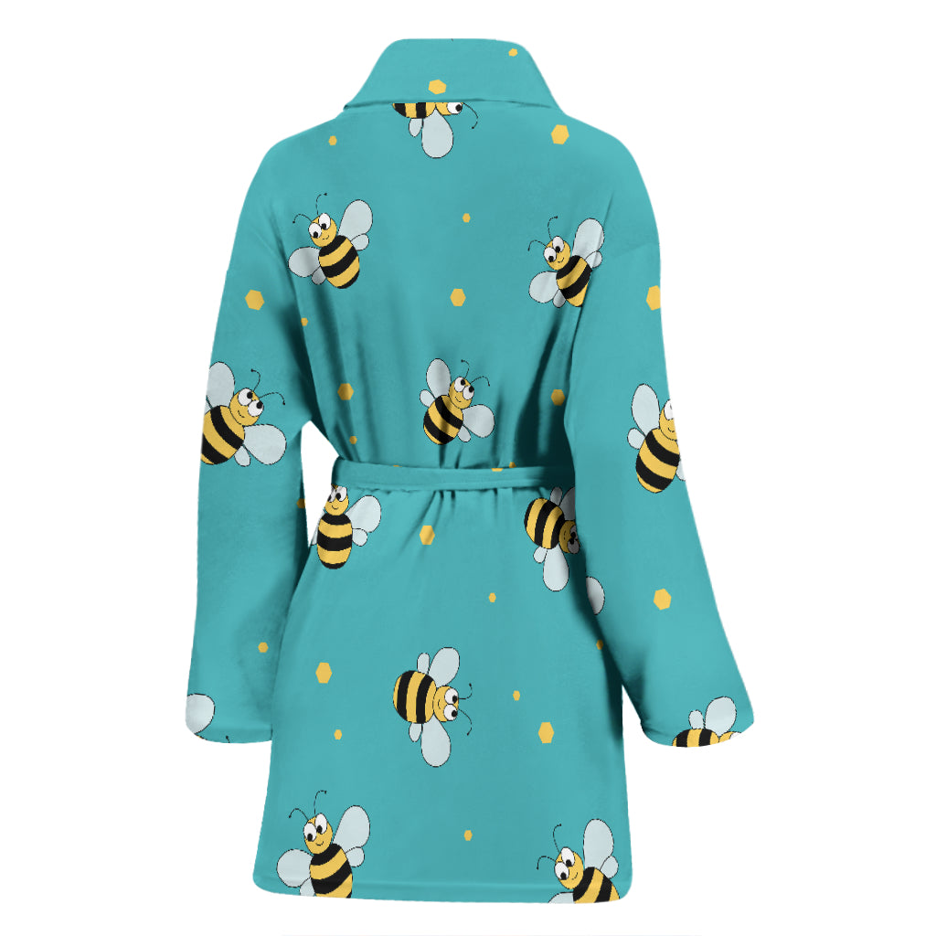Bee With Dot Print Design LKS309 Women Bathrobe