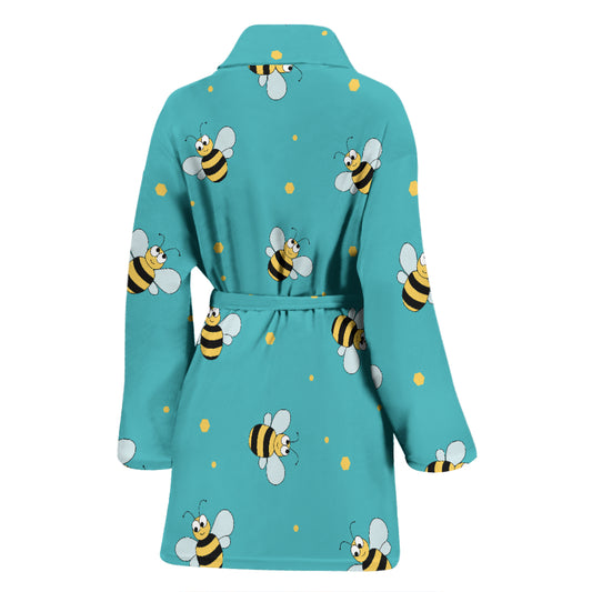 Bee With Dot Print Design LKS309 Women Bathrobe