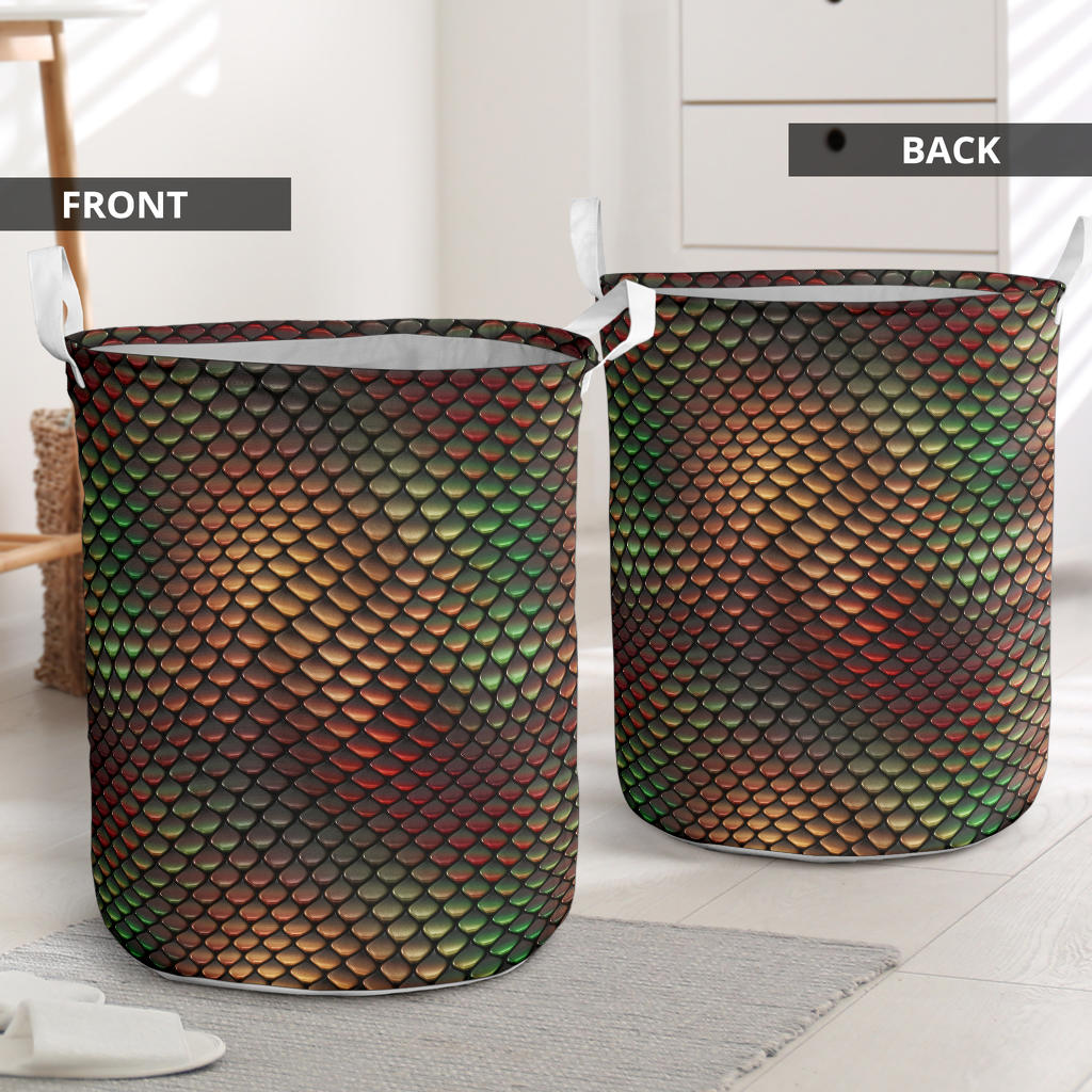 Snake Skin Colorful Print Laundry Basket