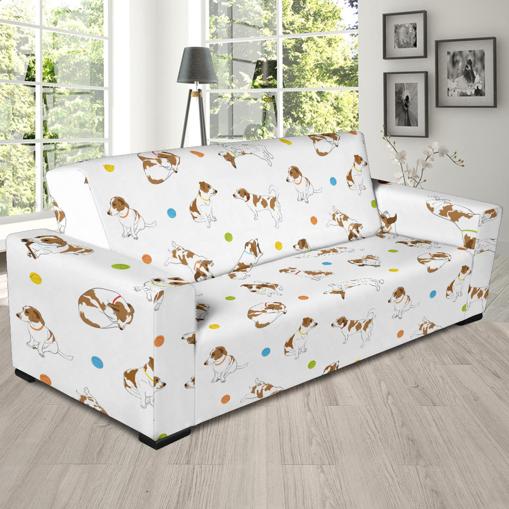 Russell Terriers With Balls Print Design LKS307 Sofa Slipcover