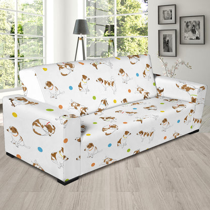 Russell Terriers With Balls Print Design LKS307 Sofa Slipcover