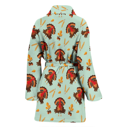 Thanksgiving Print Design LKS309 Women Bathrobe