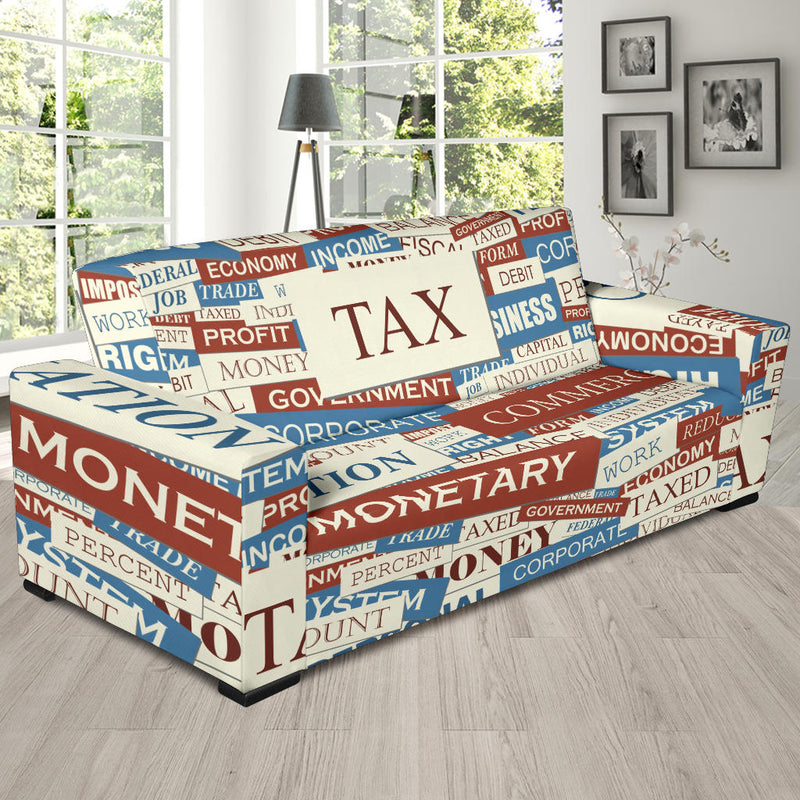 Accounting Financial Pattern Print Design 01 Sofa Slipcover