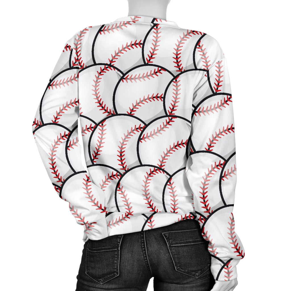 Baseball Pattern Women Long Sleeve Sweatshirt