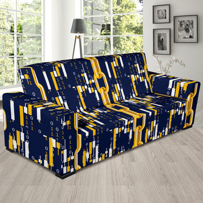 Cryptocurrency Chain Pattern Print Design 03 Sofa Slipcover