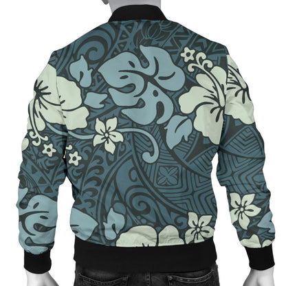 Flower Hawaiian Hibiscus Style Print Pattern Men Bomber Jacket