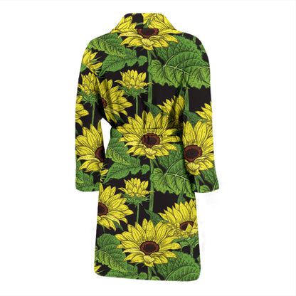 Sunflower Print Design LKS3010 Men Bathrobe