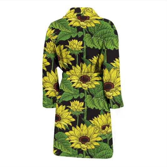 Sunflower Print Design LKS3010 Men Bathrobe