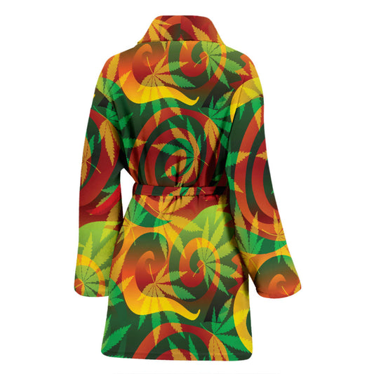 Rastafarian Pattern Print Design A01 Women Bathrobe