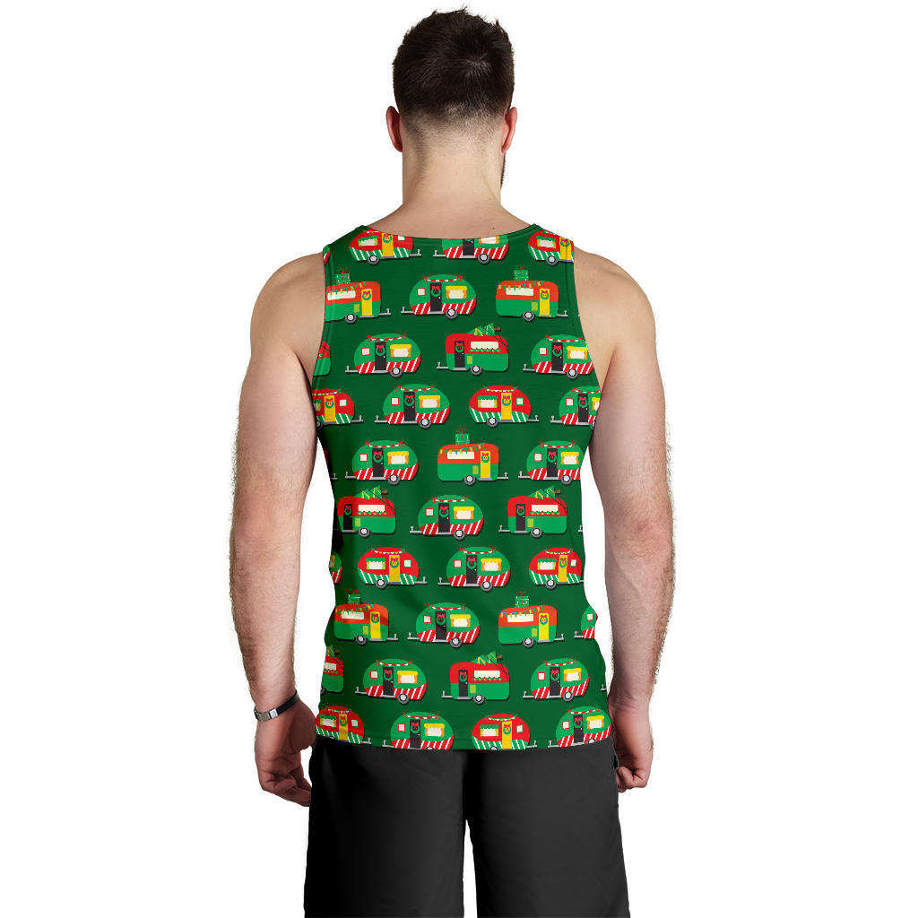 Camper Camping Christmas Themed Print Men Tank Top