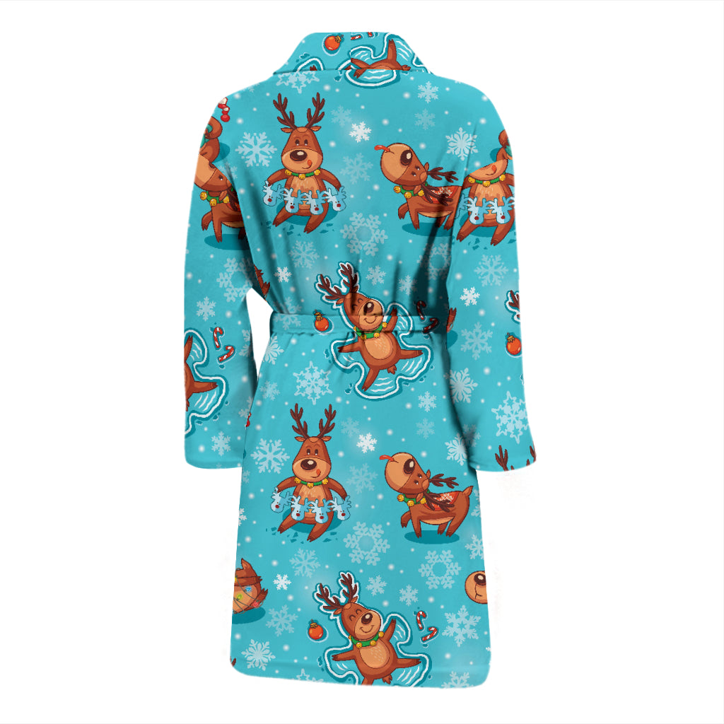 Reindeer Print Design LKS402 Men Bathrobe