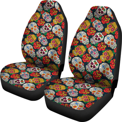 Sugar Skull Print Design LKS306 Car Seat Covers