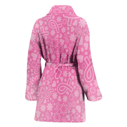 Breast cancer Pattern Print Design 02 Women Bathrobe
