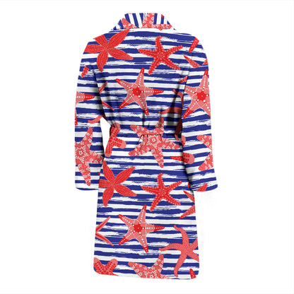 Starfish Print Design LKS401 Men Bathrobe