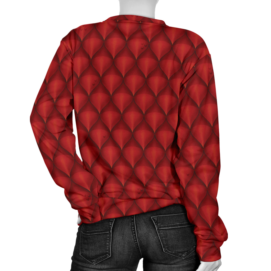 Dragons Red Skin Texture Women Long Sleeve Sweatshirt