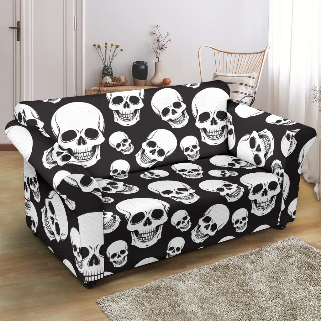 Skull Print Design LKS301 Loveseat Couch Slipcover