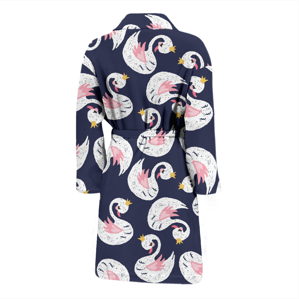 Swan Print Design LKS403 Men Bathrobe