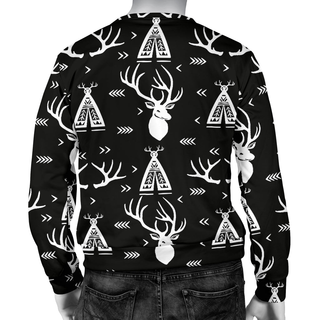 Deer Native Indian Print Pattern Men Long Sleeve Sweatshirt