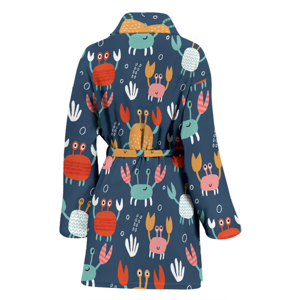 Crab Pattern Print Design 05 Women Bathrobe