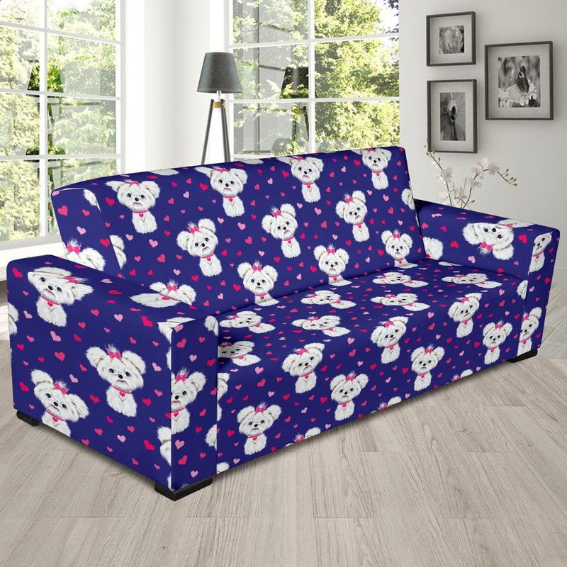 Maltese Pattern Print Design 02 Sofa Slipcover