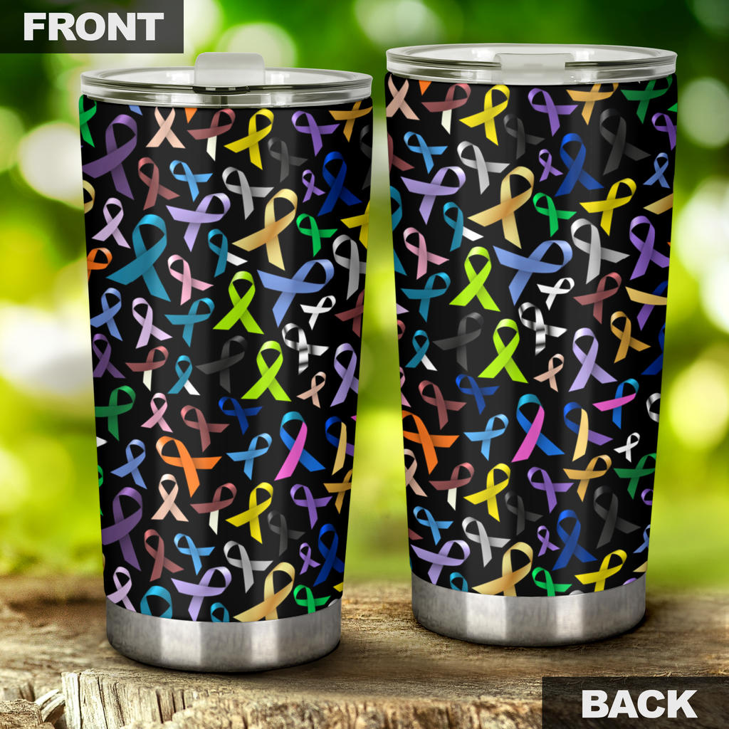 Breast Cancer Awareness Colorful Print Tumbler