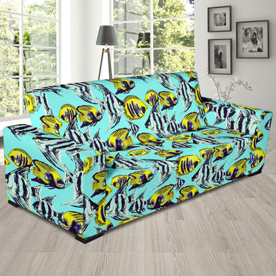 Angelfish Pattern Print Design 02 Sofa Slipcover