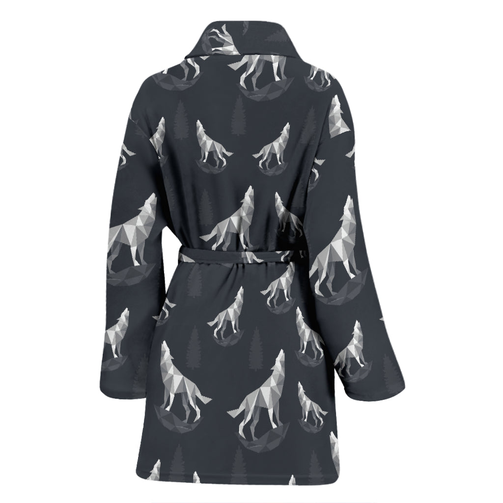 Wolf Print Design LKS303 Women Bathrobe