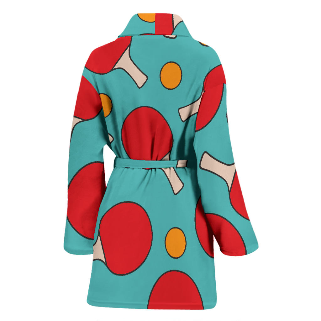 Ping Pong Pattern Print Design A01 Women Bathrobe