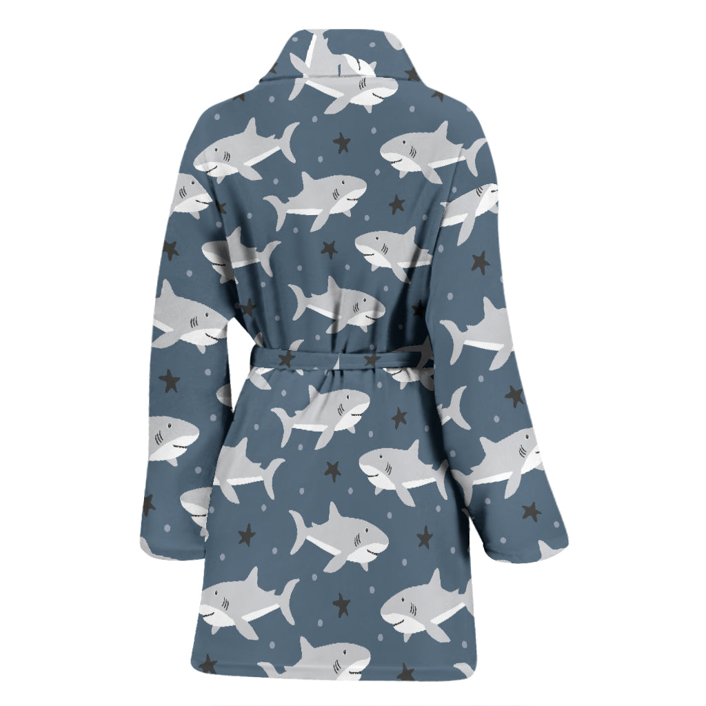 Shark Print Design LKS305 Women Bathrobe
