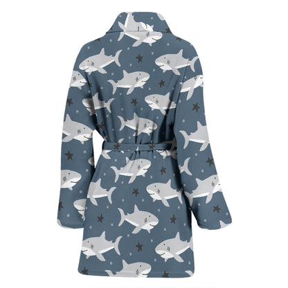 Shark Print Design LKS305 Women Bathrobe