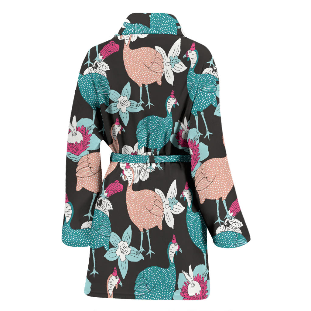 Guinea Fowl Pattern Print Design 03 Women Bathrobe