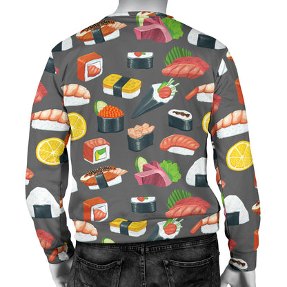 Sushi Pattern Print Men Long Sleeve Sweatshirt