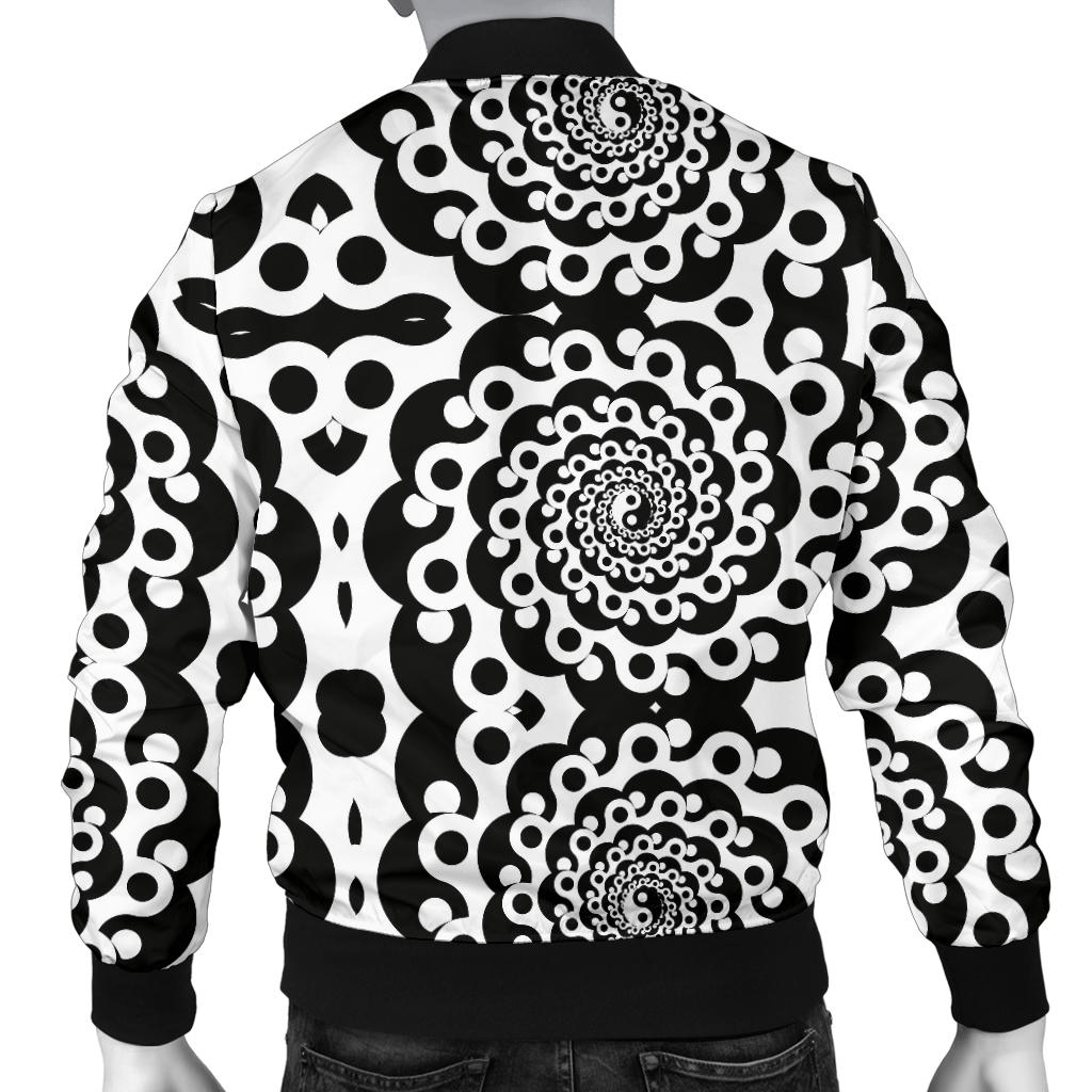 Yin Yang Spiral Design Print Men Bomber Jacket