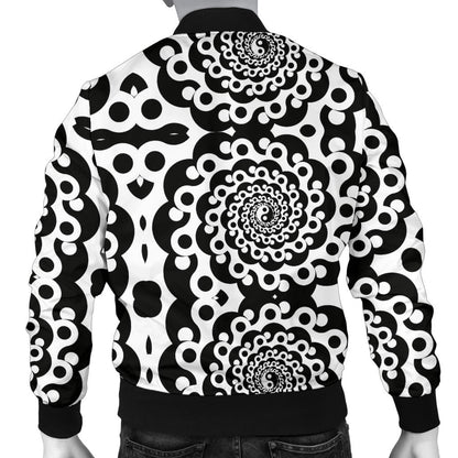 Yin Yang Spiral Design Print Men Bomber Jacket