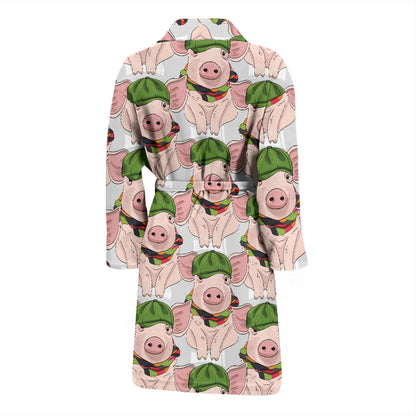 Pig Print Design LKS403 Men Bathrobe