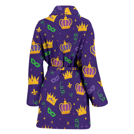 Mardi Gras Pattern Print Design 03 Women Bathrobe