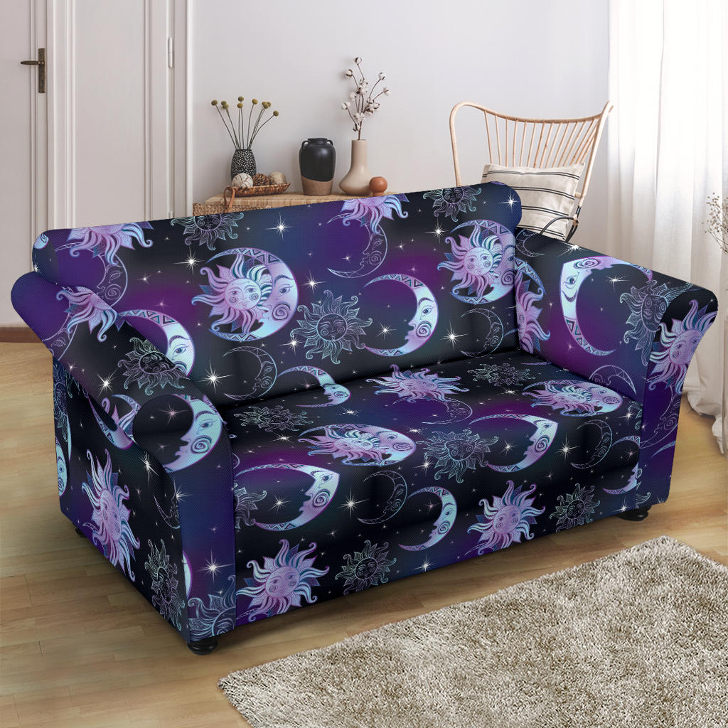 Sun Moon Print Design LKS303 Loveseat Couch Slipcover