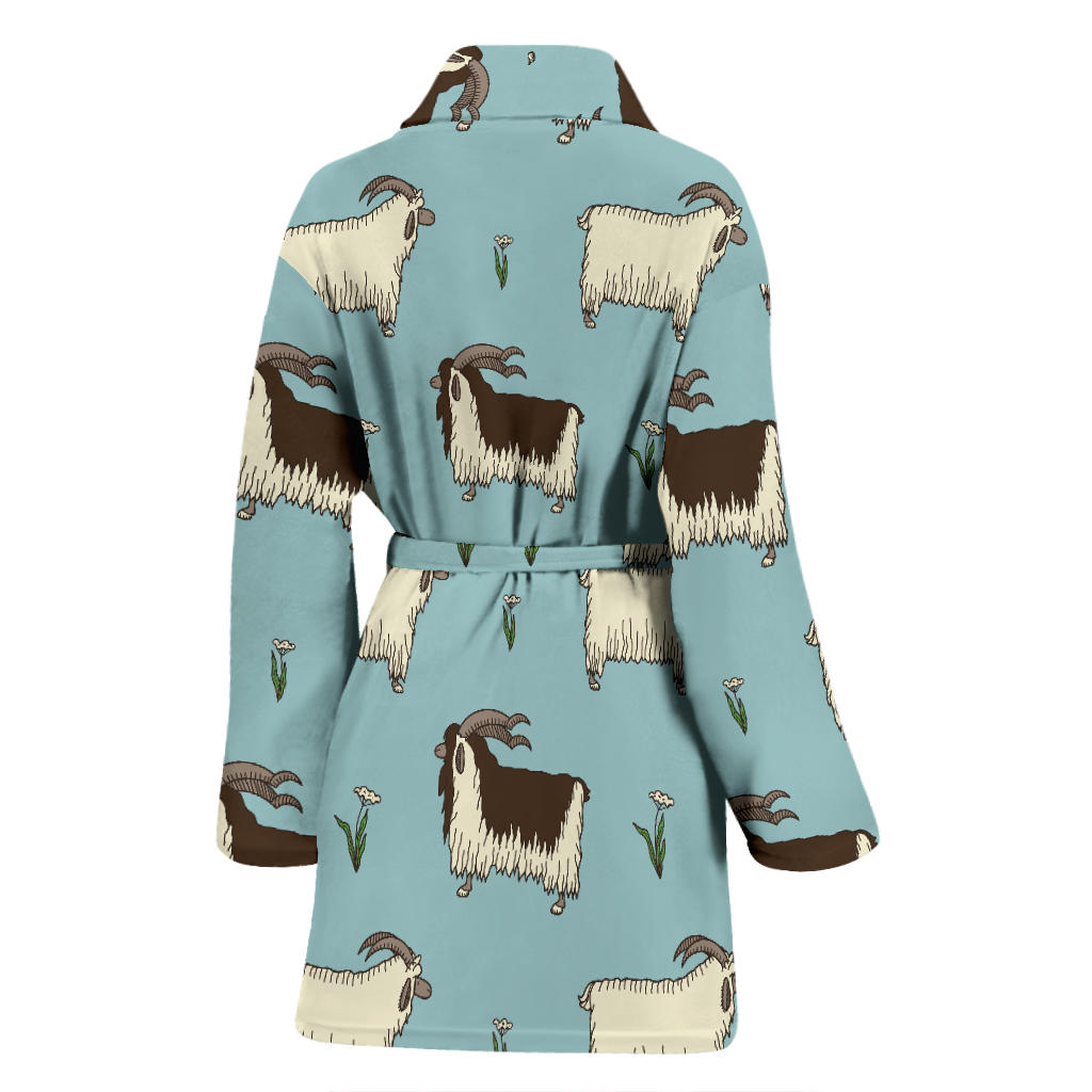 Goat Pattern Print Design 02 Women Bathrobe