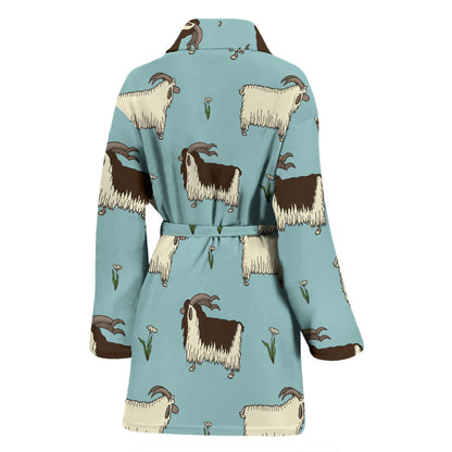 Goat Pattern Print Design 02 Women Bathrobe
