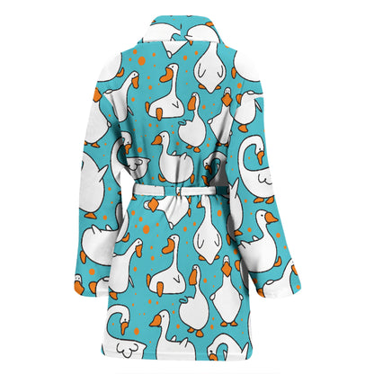 Goose Print Design LKS403 Women Bathrobe